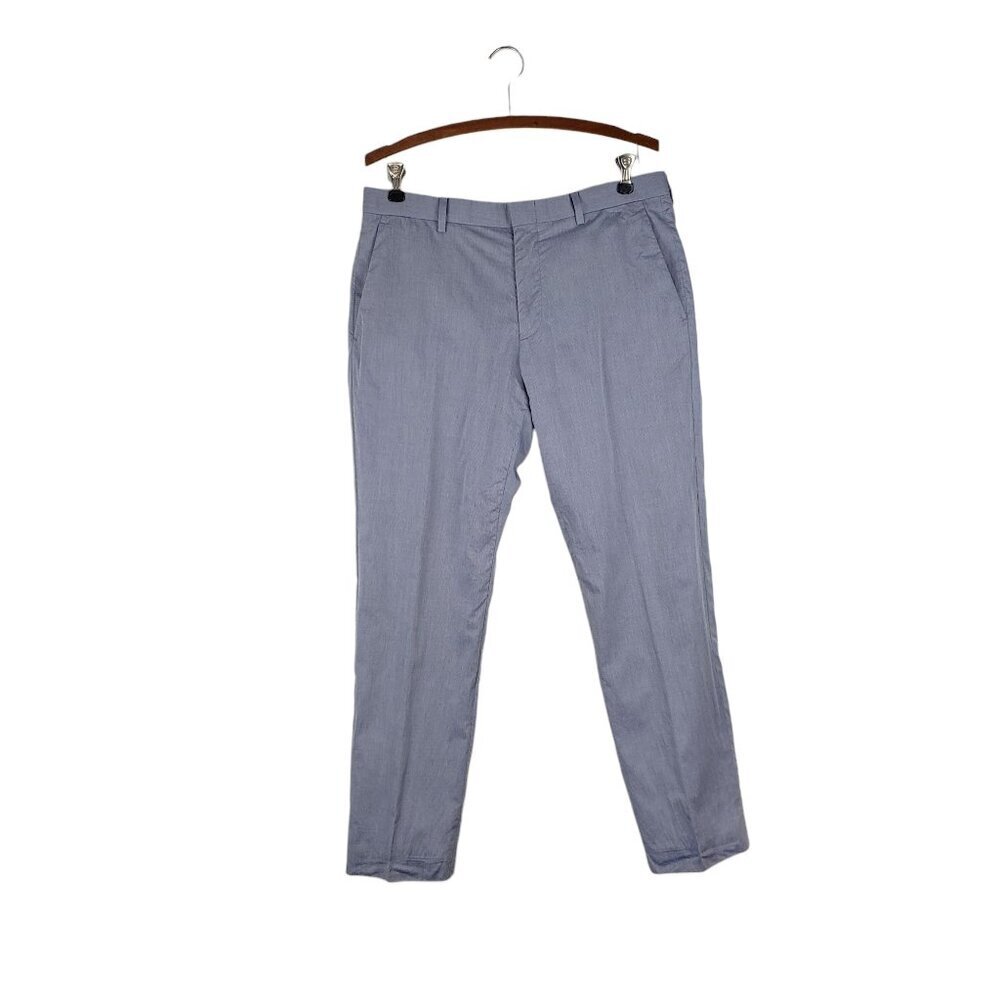 J Crew Ludlow Slim Pants Blue White Stripe Lightweight Cotton Mens Size 32x30